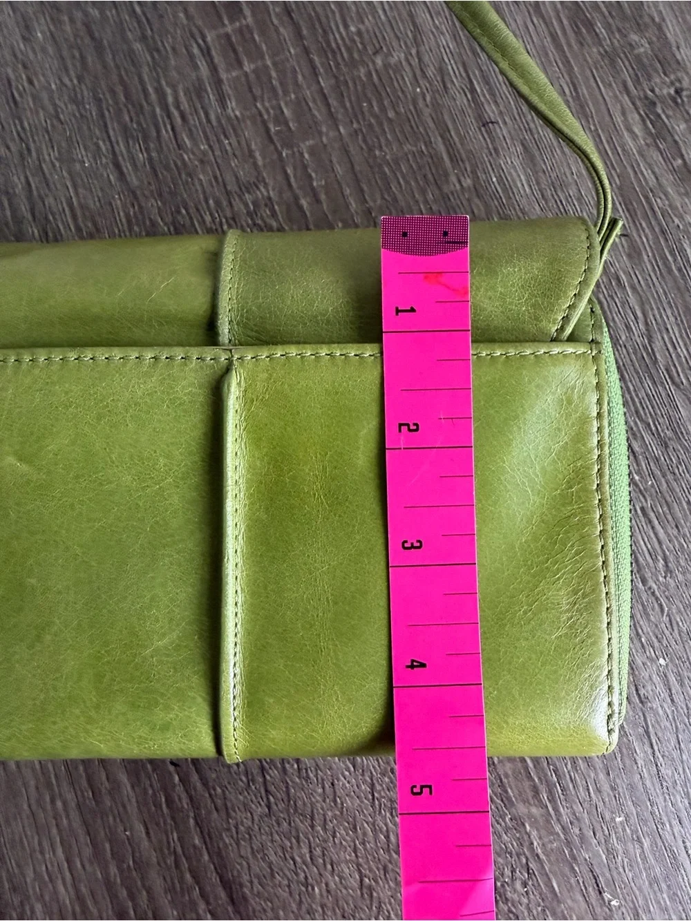 HOBO Lime Green Leather Crossbody Wristlet